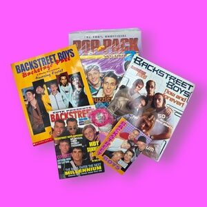 Vintage Backstreet Boys Memorabilia Books & Necklace Bundle